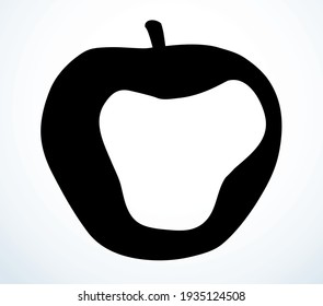 Gran manzana sabrosa. Dibujo de vectores