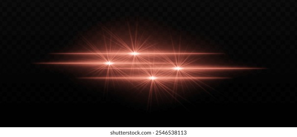 Bright gold light beams with star-like bursts and radiant glow. Horizontal light streaks and glare on dark background, creating a vibrant illumination effect