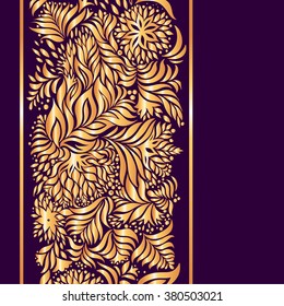 Bright gold pattern on a purple background