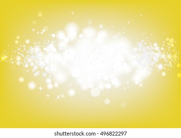 Bright Gold sparkles glitter and rays lights bokeh abstract christmas background/texture.  Vector background. 