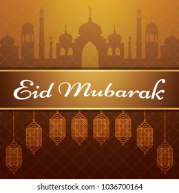 Bright Golden Background of eid al-adha Vector illustration 