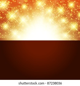 bright golden background with stars and lights