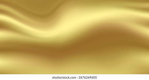 Bright golden background with waves. golden silk background.
