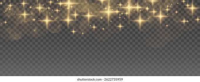 Bright golden glow with firework spark, magic dust, and bokeh light on black background, perfect for festive xmas nights, New Year parties, or luxury event designs