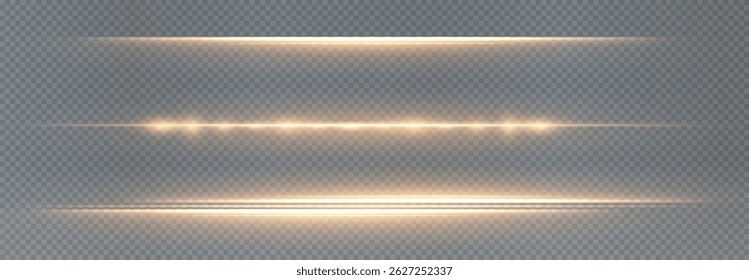 Bright golden glow with sparkles, flares, and dynamic light streaks on a transparent background. Perfect for festive, magic, or energy-themed designs