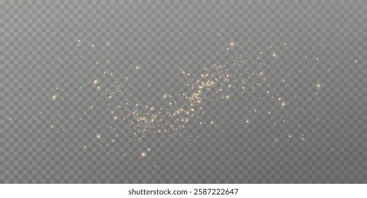 Bright golden light dust particles