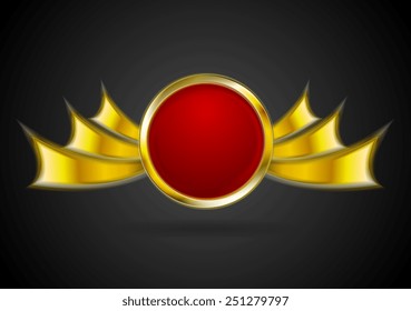 Elemento de logotipo dourado brilhante. Plano de fundo do vetor
