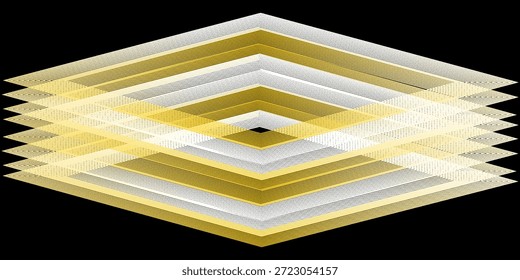 Los rayos dorados brillantes forman líneas diagonales superpuestas. Estructura geométrica compleja. Fondo de patrón dinámico geométrico, textura de diseño de Vector moderno para tarjetas, cubiertas, carteles, decoración.