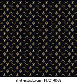 Bright golden snow flake pattern design. Onate Christmas and holiday background vector illustration. 
