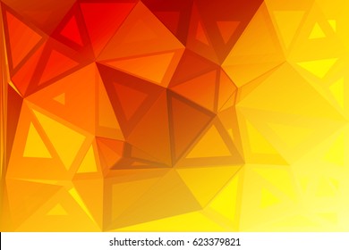 Bright golden yellow abstract random sizes low poly geometric background
