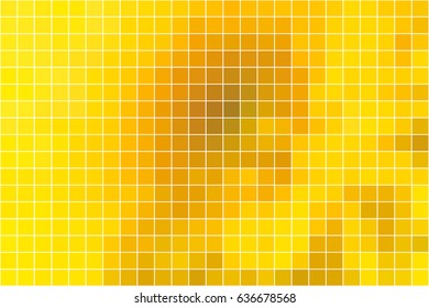 Bright golden yellow abstract vector square tiles over white mosaic background