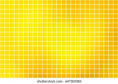 Bright golden yellow abstract vector square tiles over white mosaic background