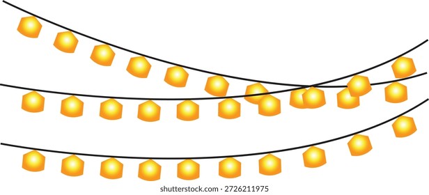 Hell goldgelb dekorative String Lichter graziös drapiert für eine festliche Feier