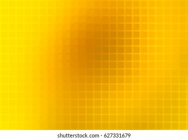 Bright golden yellow vector abstract rounded corners square tiles mosaic over  blurred background