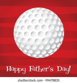 Bright golf ball Happy Father's Day card in vector format.