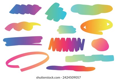 Bright gradation pen brush decoration