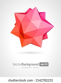El gradiente brillante forma triángulo de la esfera poligonal de la espina abstracta forma un fondo realista con un lugar para la ilustración del vector de texto. Ciencia ficción inteligente tecnología del ciberespacio diseño de mosaico creativo