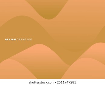 Bright gradient background with 3d waves on soft brown background. Premium designs for wallpapers, banners, posters, etc.