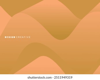 Bright gradient background with 3d waves on soft brown background. Premium designs for wallpapers, banners, posters, etc.