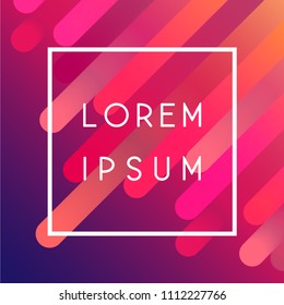 Bright gradient background Modern vector template with dynamic shapes in vibrant gradient colors and white frame for inscription