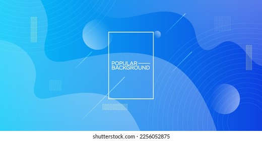 Bright gradient blue background with geometric shapes compotition.colorful blue wave design. simple elegant concept. Eps10 vector