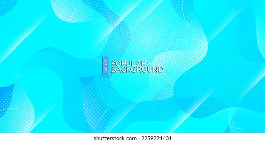 Heller Farbverlauf-blauer Hintergrund mit geometrischen flüssigen Formen Zusammensetzung.bunt blauer Wellendesign. einfaches, elegantes Konzept. EPS10-Vektor
