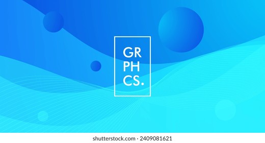 Fondo azul degradado brillante con elemento de formas geométricas. Diseño de olas azules y coloridas. Un concepto sencillo y elegante. Vector Eps10