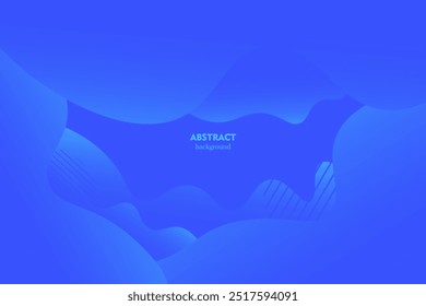 Bright gradient blue background with geometric wave shape composition. Colorful blue fresh design. elegant simple concept. Eps10