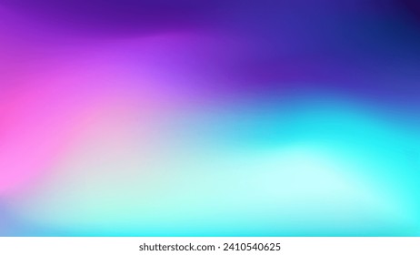 Bright gradient blue teal pink purple background. Colorful Blurred backdrop with place for text. Vector illustration for your graphic design, banner, poster, wallpapers, theme or website