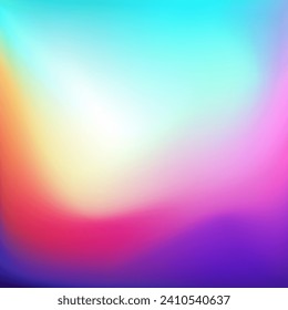 Bright gradient blue yellow teal pink purple background. Colorful Blurred backdrop with place for text. Vector illustration for your graphic design, banner, poster, wallpapers, theme or website