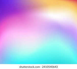 Bright gradient blue yellow teal pink purple background. Colorful Blurred backdrop with place for text. Vector illustration for your graphic design, banner, poster, wallpapers, theme or website