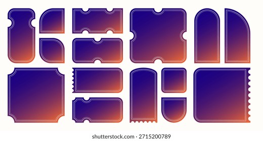 A bright gradient collection of colorful backgrounds with clean empty vector frames for text, design elements for notes, messages, sales labels, and business creative projects.