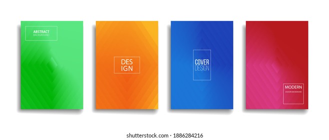 bright gradient color abstract line pattern background cover design. modern background design with trendy and vivid vibrant color. blue violet red orange green placard poster vector cover template.