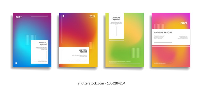 bright gradient color abstract line pattern background cover design. modern background design with trendy and vivid vibrant color. blue violet red orange green placard poster vector cover template.