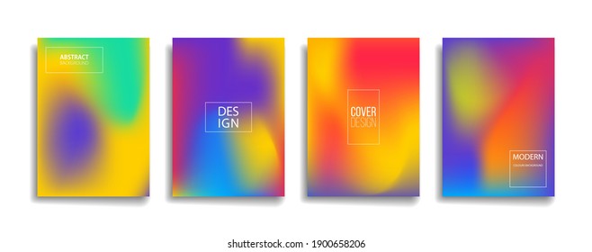 bright gradient color abstract line pattern background cover design. modern background design with trendy and vivid vibrant color. blue violet red orange green placard poster vector cover template.