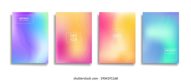 bright gradient color abstract line pattern background cover design. modern background design with trendy and vivid vibrant color. blue violet red orange green placard poster vector cover template.