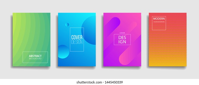 bright gradient color abstract pattern background cover design. cool modern background design with trendy and vivid vibrant color. blue violet red orange green placard poster vector cover template.