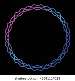 Bright Gradient Colored Mandala Abstract Lace Art.  Neon Frame Border Isolated on background, Retro Birthday Party Greting card Invitation Design Element Symbol. 