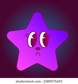 Bright Gradient Colored Star Bold Funny Party Nostalgic Neon Star 
 Decoration Card Template Background