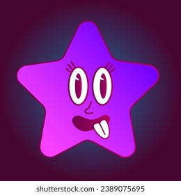 Bright Gradient Colored Star Bold Funny Party Nostalgic Neon Star 
 Decoration Card Template Background