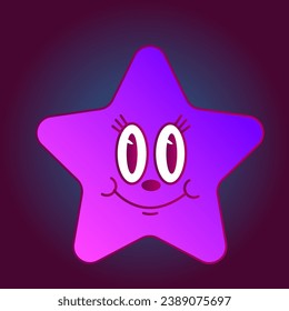 Bright Gradient Colored Star Bold Funny Party Nostalgic Neon Star 
 Decoration Card Template Background