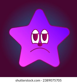 Bright Gradient Colored Star Bold Funny Party Nostalgic Neon Star 
 Decoration Card Template Background