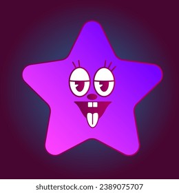 Bright Gradient Colored Star Bold Funny Party Nostalgic Neon Star 
 Decoration Card Template Background