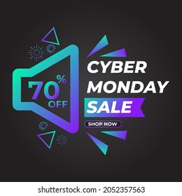 bright gradient cyber monday sale social media post promotion design