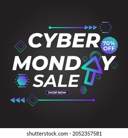 bright gradient cyber monday sale social media post promotion design