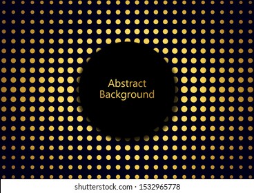 Bright gradient from halftone dots, isolated circle with place for text. Template for advertising. Vector illustration for your design.