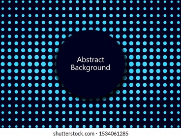 Bright gradient from halftone dots, isolated circle with place for text. Template for advertising. Vector illustration for your design.