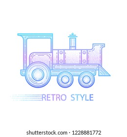 Bright Gradient Locomotive.Passenger train , vector