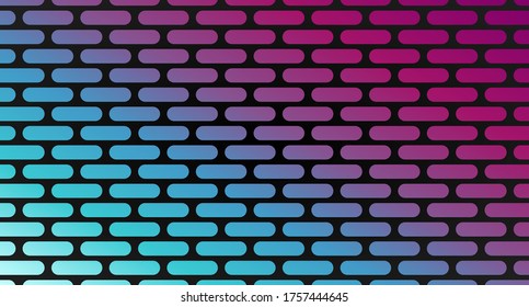 A bright gradient pattern in the form of brickwork isolated on a black background. Vector illustration