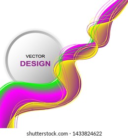 Bright gradient wave on white background.